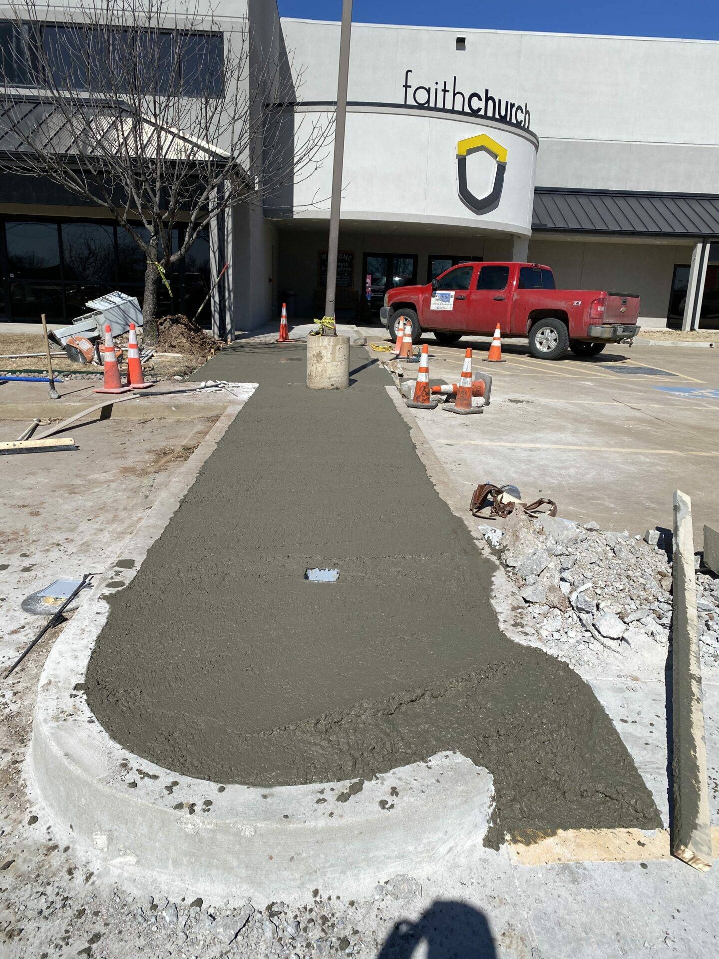 Concrete Sidewalk Replacement at a South Tulsa Church