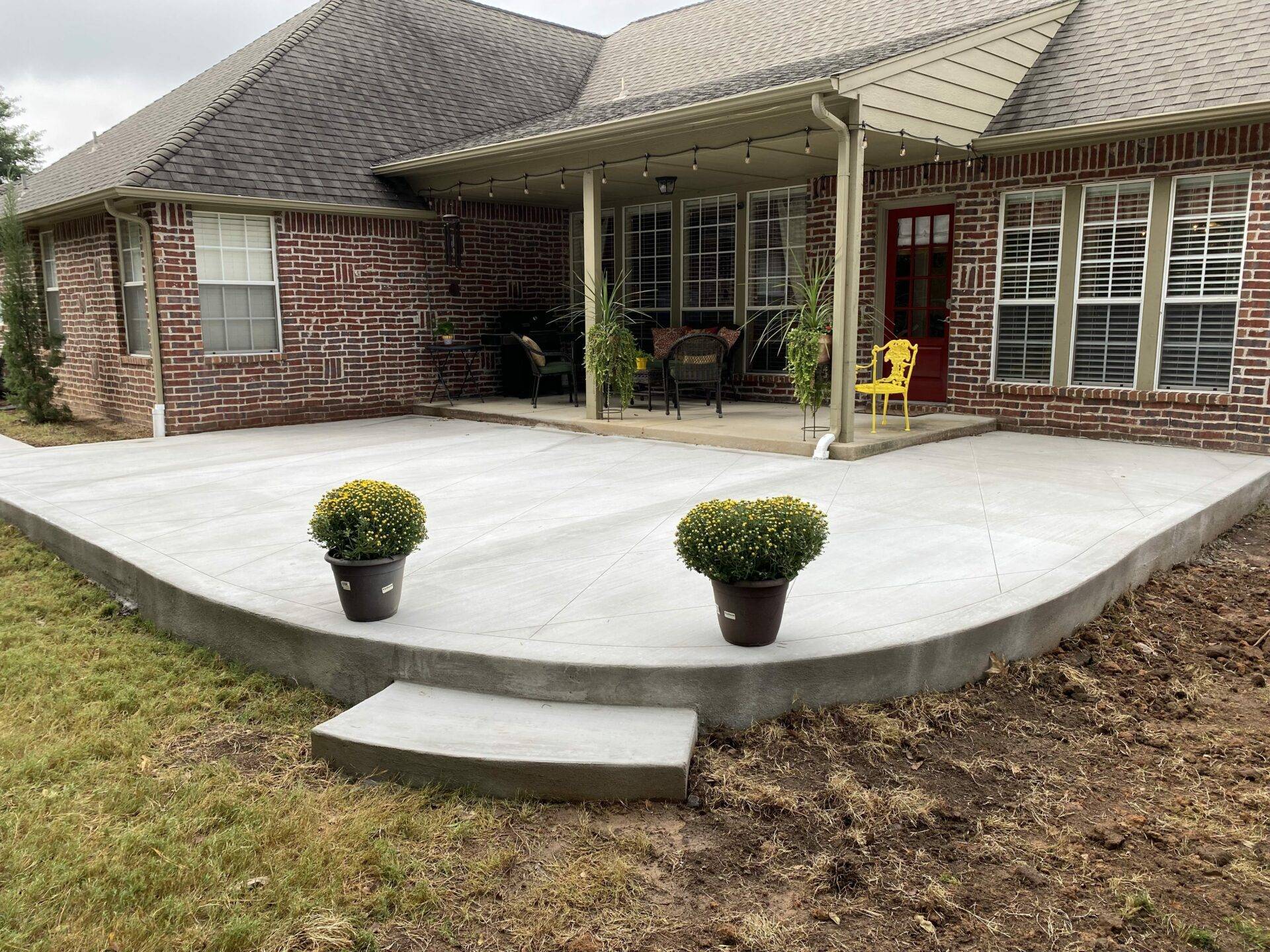 2021 10 01 Broken Arrow Back Patio Sidewalk Diamond Saw Cut, Sidewalk, French Drain IMG 6751