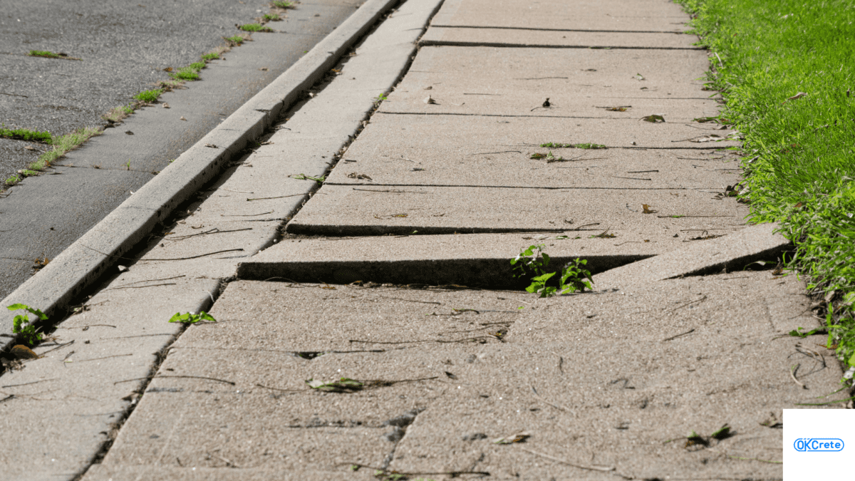 Heaving concrete cracks